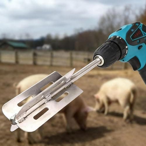 BLUEZURA Pig Hair Removal Tool for Power Drill - Livestock Hair Scraper, Pig Hair Remover with Metal Blade, Labor-Saving Efficient Hair Removal Tool for Pigs Sheep Cattle (1pc) — view 5