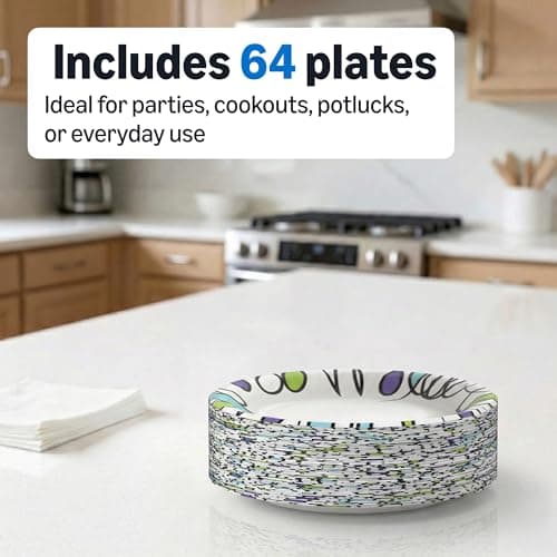 Amazon Basics Ultra Paper Plates, 8.62 Inch, Disposable, 64 Count, Packaging May Vary — view 4
