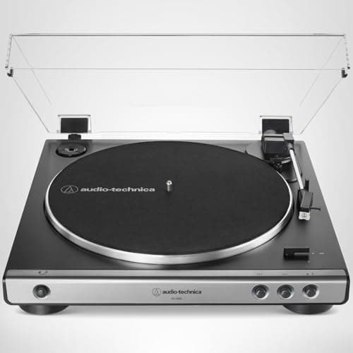 Audio-Technica AT-LP60X-GM Fully Automatic Belt-Drive Stereo Turntable, Gunmetal/Black, Hi-Fidelity, Plays 33-1/3 and 45 RPM Vinyl Records, Dust Cover, Anti-Resonance, Die-Cast Aluminum Platter — view 2