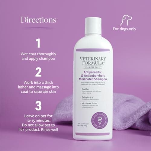 Veterinary Formula Clinical Care – Antiparasitic & Antiseborrheic Medicated Dog Shampoo – Supports Dry, Irritated Skin and Helps Soothe Occasional Itchy Spots – 16 oz — view 6