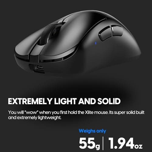 Pulsar Gaming Gears Xlite V3 Wireless Gaming Mouse - Ultra Lightweight 55g, Right Hand, 2.4GHz, 1KHz Polling Rate, PAW3395 26K DPI Sensor, Up to 100 Hours of Battery Life - Black — view 2
