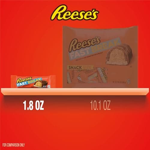 REESE'S FAST BREAK Peanut Butter Nougat Candy Bars, 1.8 oz (Pack of 18) — view 4