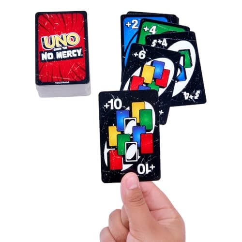 Mattel Games UNO Show ‘em No Mercy Card Game for Kids, Adults & Family Parties & Travel with Extra Cards, Special Rules & Tougher Penalties — view 3