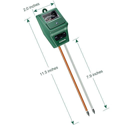 SONKIR Soil pH Meter, MS02 3-in-1 Soil Moisture/Light/pH Tester Gardening Tool Kits for Plant Care, Great for Garden, Lawn, Farm, Indoor & Outdoor Use (Green) — view 5