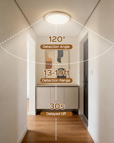 FIONSUN Motion Sensor Light Indoor, Rechargeable Ceiling Light with Remote Control,10000mAh Battery Operated Closet Light,Magnetic LED Shower Lights (2 Pack) — view 4