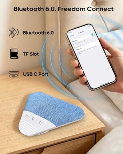 LENRUE Under Pillow Speaker for Sleeping, All New White Noise Bluetooth Pillow Speakers Under Pillow, Auto-Off Timer, Bluetooth 6.0, TF Slot, USB C Powered for Side Sleeper — view 5