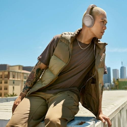 Bose QuietComfort Headphones - Wireless Bluetooth Headphones, Active Over Ear Noise Cancelling and Mic, USB-C Charging, Deep Bass, Up to 24 Hours of Playtime, Sandstone — view 3