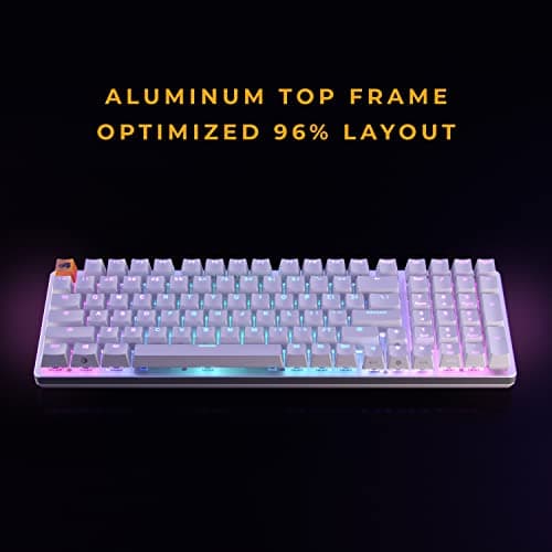 Glorious Gaming - White Keyboard - Hot Swappable Mechanical Switches - Full Size Wired Keyboard - Low-Profile - Cherry Mx Style - Double Shot Keycaps & Linear Switches - PC Gaming Setup Accessories — view 2