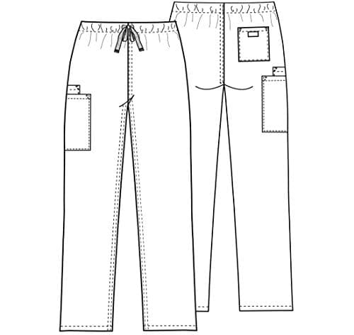 Cherokee Cargo Pant for Men and Women with 3 Pockets Adjustable Webbed Drawstring 4100T, M Tall, Black — view 7