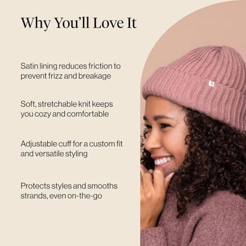 Kitsch Glazey™ Satin Lined Beanie for Men and Women - Blush — view 4
