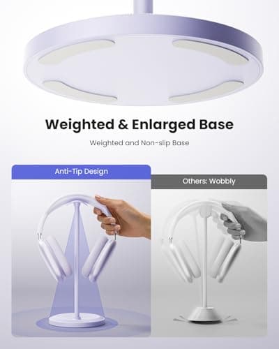 Tiiletzote Headphone Stand, Desktop Headset Holder, Purple — view 3