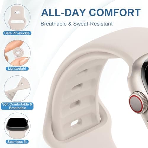 10 Pack Silicone Sport Bands Compatible with Apple Watch Band Women Men — view 3
