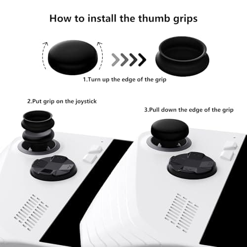 PlayVital Cute Thumb Grip Caps for ROG Ally, Accessories Silicone Joystick Caps Thumbsticks Grips for ROG Ally X 2024 - Chubby Bear & Smiley Bunny — view 2