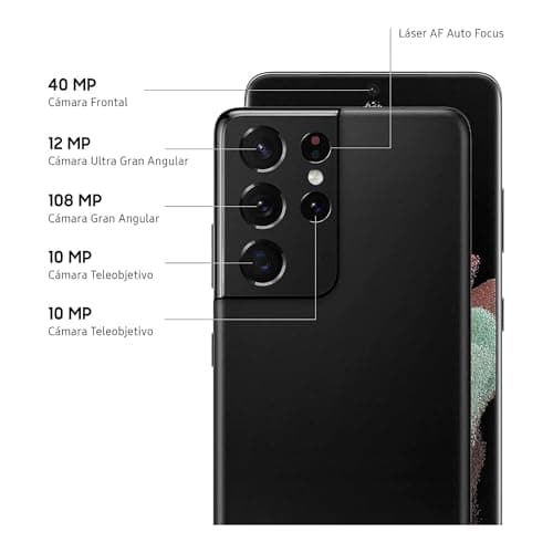 Samsung Galaxy S21 Ultra 5G (128GB) 6.8″ Dynamic AMOLED 2X 120Hz Display, 108MP Quad Camera, 8K Video, Unlocked - Phantom Black (Renewed) — view 3
