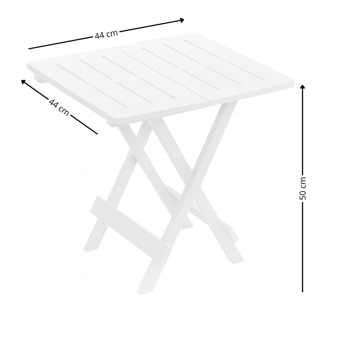 Acomoda Textil Mesa Plegable de Exterior 44x44x50 cm en Resina para Jardin Terraza. Mesa Auxiliar Cuadrada Ligera Resistente Facil de Guardar para Piscina o Comedor Exterior. — view 3
