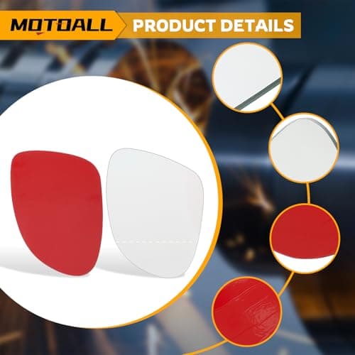 MOTOALL Mirror Glass for Volkswagen Tiguan 2009 2011 2012 2013 2014 2015 2016 2017 Replace 5N0857521A VW LH Non Heated — view 2