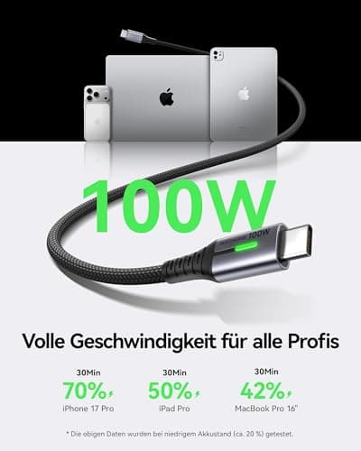 INIU 100W Short USB C to USB C Cable, [1ft, 2-Pack] Type C Cord for iPhone 16 Pro Max 15 Plus, Samsung Galaxy S24 Ultra S21 S10e, MacBook, iPad and More