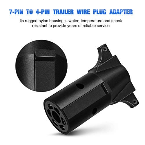 Nilight 7-Way to 4-Way Flat Blade Trailer Adapter Waterproof Rugged Nylon Housing 7-pin to 4-pin Trailer Wiring Adapter — view 4