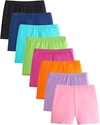 Adorel Girls Shorts Short Leggings Summer Solid Color Pack of 8 Colorful Childhood 5-6 Years (Manufacturer Size 130)