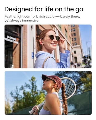 SHOKZ OpenDots One - Open-Ear Headphones - Wireless Bluetooth Earbuds with Microphone - Secure, Lightweight, Clip-On Fit - Premium Dolby Audio - Water Resistant - Fast Charging - Up to 40 hrs Playtime — view 3
