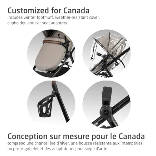 Maxi-Cosi New Generation Zelia Luxe 5-in-1 Modular Travel System, Carriage Mode, Reversible Toddler Seat, Mico Infant Car Seat (included), Enhanced All-Terrain Wheels, Use from Birth – New Hope Tan — view 5