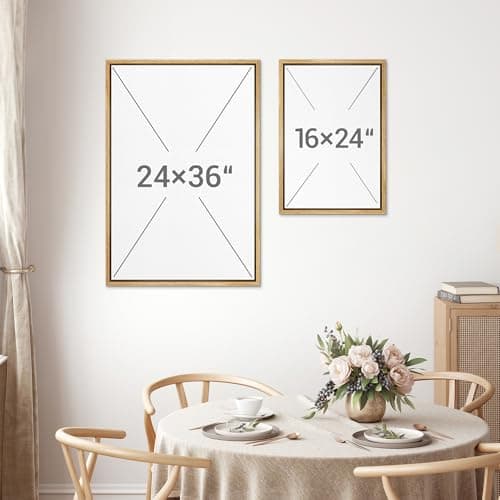 MUDECOR Framed Canvas Print Wall Art Set Rustic Neutral Minimalist Earth Tone Illustrations Modern Art Decorative Bohemian Calm/Zen for Living Room, Bedroom, Office - 24"x36"x2 Natural — view 5