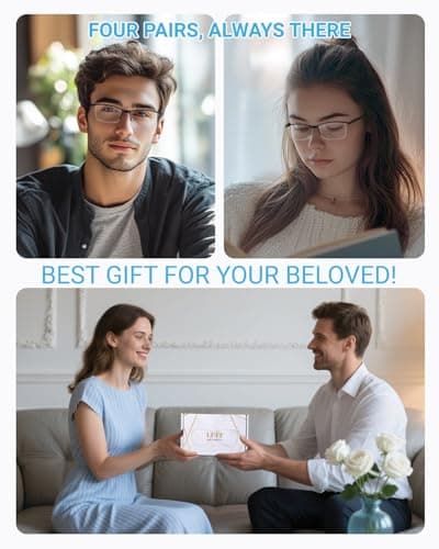 LUFF 4Pcs Anti-Blue-ray Reading Glasses Portable Ultra-Light Readers for Unisex — view 8