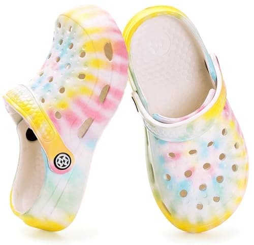 KVbabby Boys Girls Garden Clogs Slip on Sandals Water Shoes Children Shower Beach Pool Slippers(Rainbow,2.5-3 Big Kid) — view 5