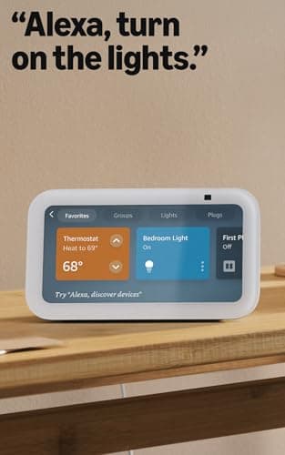 Amazon Echo Show 5 (newest model), Smart display, Designed for Alexa+, 2x the bass and clearer sound, Glacier White — view 5