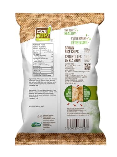 rice UP! eat smart, Brown Rice Chips Dill Pickle, 120g