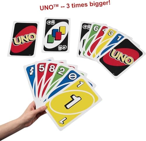 Mattel Games Giant UNO Card Game for Kid, Adult & Families, Color Blind Accessible & Customizable Large Deck — view 2