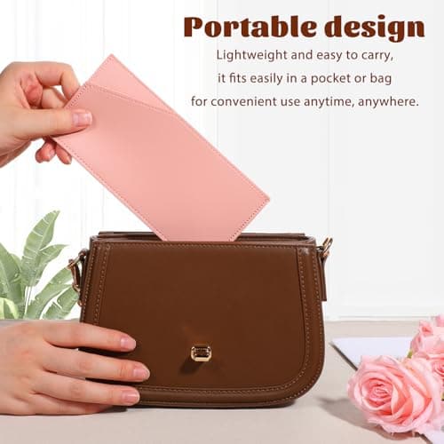 PU Leather Cash Holder, Cash Envelope Wallet Reusable Money Clip for Travel and Budgeting Portable Money Holder Credit Card Organizer for Women Men Receipt Bill Holders Coupon (Pink) — view 5