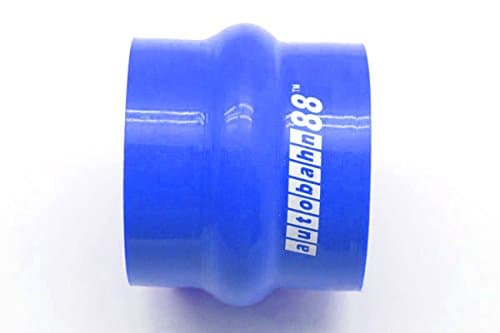 Autobahn88 Automotive Silicone Hose Bend, Straight Hump Coupler, ID=3" (76mm), Length 3" (76mm), Wall Thickness= 0.16" (4mm), 3-Ply, Blue