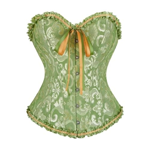 frawirshau Corsets for Women Plus Size Black Corset Sexy Bustier Corset Top Lingerie, Green, X-Large
