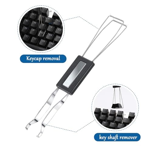 2PCS Keycap Puller and Switch Puller with 2PCS Keyboard Brush, Keycap Remover Switch Puller Mechanical Stainless Steel Keyboard Remover Keyboard Cleaning and Fixing Tool for Mechanical Keyboard — view 3