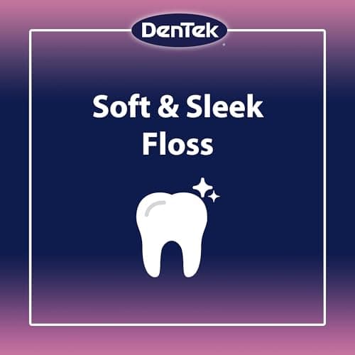 DenTek Comfort Clean Sensitive Gums Floss Picks, Soft & Silky Ribbon, 150 Count, 6 Pack (Blue) — view 2