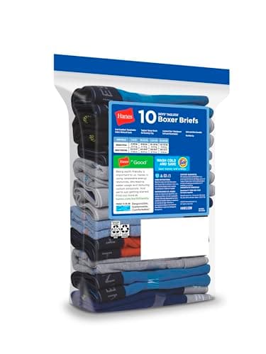Hanes® Boys' Tagless® Boxer Briefs, 10-Pack Value Pack — view 4