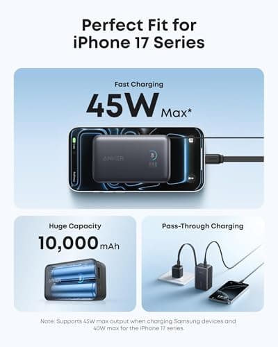 Anker Nano Power Bank, 45W 10,000mAh Portable Charger, iPhone Battery Pack — view 2