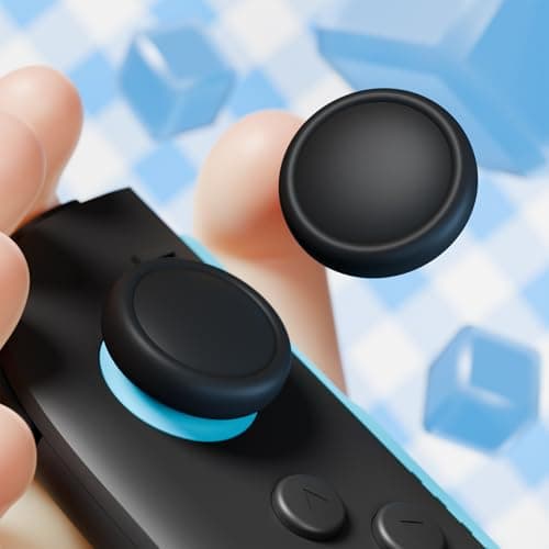 PlayVital Thumb Grips for Nintendo Switch 2, 4-Pack Silicone Joystick Caps for Joycon 2 Accessories, Comfort Thumbstick Grip Covers - Black — view 4