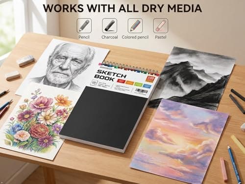 Soucolor Sketch Book 9x12,100 Sheets, Kids Art Sketchbook for Drawing Pad — view 3