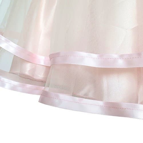KP25 Flower Girls Dress Blush Belted Wedding Party Bridesmaid Size 8 Pink — view 4
