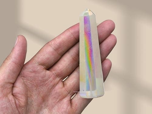Amazing Gemstone Angel Aura Quartz Crystal Towers ~ Natural Healing Crystal Point Obelisk for Reiki Healing and Crystal Grid (3" to 4" INCH) — view 3