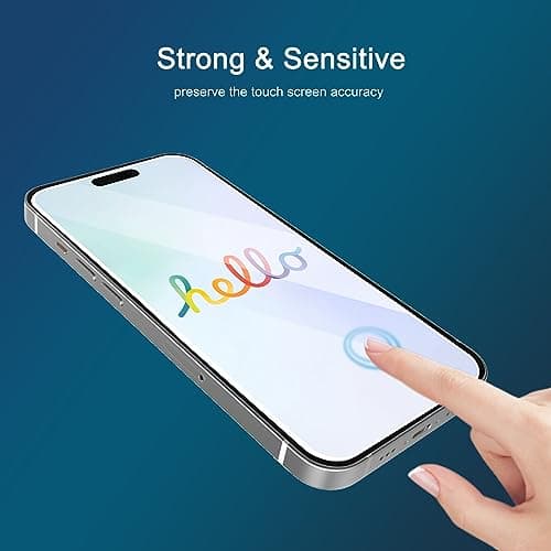 Ailun Screen Protector for iPhone 16 / iPhone 15 / iPhone 15 Pro [6.1 Inch] Display 3 Pack Tempered Glass, Sensor Protection, Dynamic Island Compatible, Case Friendly — view 4