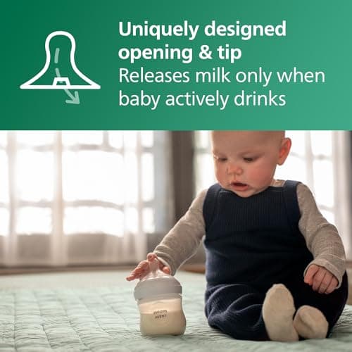Philips Avent Natural Glass Baby Bottles with Natural Response Nipples (Slow Flow, Flow 2), 4oz, 4-Pack, SCY910/04 — view 3