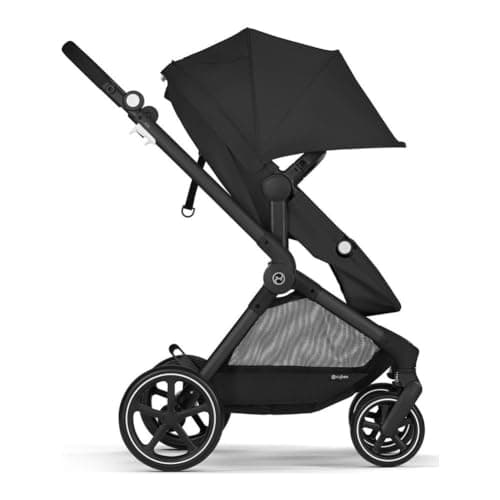 Cybex EOS 5-in-1 Travel Stroller + Aton 2 Infant Car Seat with SensorSafe & Load Leg – Converts from Carriage to Reversible Toddler Seat, Travel System Ready, Lightweight & Comfortable, Black/Black — view 5