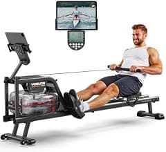 YOSUDA Water Rowing Machines for Home Use- Foldable Rower Machine 400LBS Weight Capacity with Dedicated Monitor & Bluetooth APP, Comfortable Seat