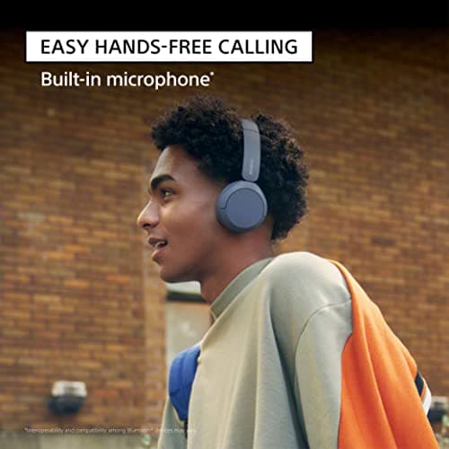 Sony WH-CH520 Wireless Headphones Bluetooth On-Ear Headset with Microphone and up to 50 Hours Battery Life with Quick Charging, Blue — view 3
