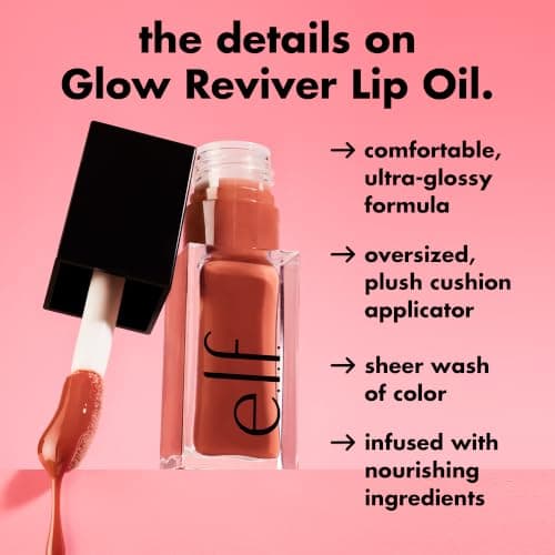 e.l.f. Glow Reviver Lip Oil, Nourishing Tinted Lip Oil For A High-shine Finish, Infused With Jojoba Oil, Vegan & Cruelty-free, Rose Envy — view 4