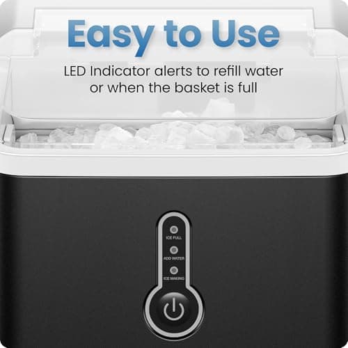 Iceman by Chefman Nugget Ice Maker Countertop, Pebble Ice Maker Machine, 26 lb in 24 Hours, Ready in 6 Minutes, Removable Ice Basket, Fun and Chewable Cubes, 1.5L Water Tank, Self-Cleaning Function — view 3