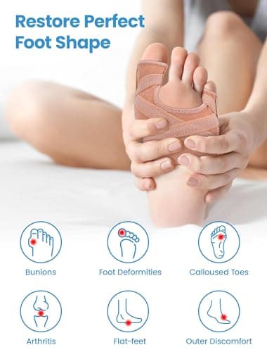 Habioer Bunion Corrector for Women & Men, Breathable Toe Straightener for the Thumb and Little Toe, Comfortable & Adjustable for Day/Night Use, Bunion Relief Splint(1 Pair) — view 4